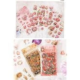 Kolbi Craft 6 Sayfa 74 Adet Şeffaf Pembe &Ccedil;i&ccedil;ek Sticker Bullet Journal Scrapbook Laptop Ajanda Planlayıcı