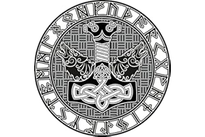 MICHAEL & RENE PFLÜGER BARMSTEDT ⭐️ 10 cm rund Kontur⭐️ Wir drucken Qualität ⭐️ Auto Aufkleber Motiv Wikinger Thor Hammer Walhalla Wolf oldschool Fahne Flagge car Sticker Biker Motorrad Roller Wölfe Odin Mjölnir nordic