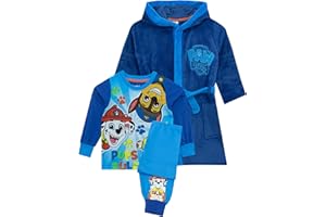 PAW PATROL Ensemble Pyjama et Robe de Chambre a Pat' Patrouille | Rubble, Marshall, Chase Peignoir Garcon | Peignoir et Pyjama Garcon
