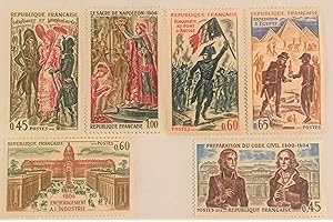 France 1972 et 1973. 6 Timbres de Collection Neufs Nos 1729 à 1731 et 1774 à 1776. Histoire, Napoléon Bonaparte par des Livres Express