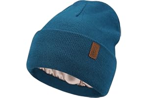 Bequemer Laden Donna Invernale Raso Foderato Berretto Cappello Termici Maglia Cappelli Berretti con Fodera in Satin Sintetico per Moto Bici Sci