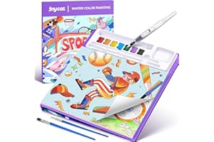 JoyCat Livre de coloriage avec peintures à l'eau pour tout-petits de 3 à 8 ans, kit de peinture aquarelle, pour arts et bricolage, jouet éducatif, cadeau d'anniversaire pour garçons et filles