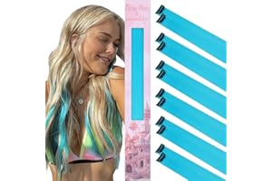 WENNALIFE 12 pasm do włosów dla dzieci, kolor błękitny, do wplatania, na imprezę, do przedłużania włosów, 12 sztuk