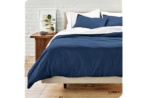 Bare Home Juego de edredón Colección de Funda de edredón Supersuave Premium 1800 - Funda de edredón de refrigeración Ligera - Funda de edredón con Textura Suave (220 x 200/80 x 80 x 2, Azul Oscuro)