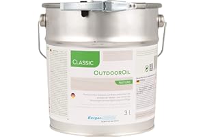 Palatina Werkstatt ® | Huile d'extérieur Berger-Seidle | Imprégnation profonde pour l'extérieur | 1 ou 3 litres | protection parfaite du bois pour la terrasse ou le salon de jardin (3 litres, Nature)