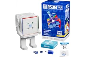 LINGSI_SILING MOYU RS3M V5 Magnetischer 3x3x3 Speed Cube, Stickerless Professional Ball Core UV Maglev Magic Cube Roboter, 3D Puzzle Magic Toy for Kids & Adults (Maglev Version (Cube Robot))
