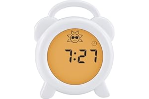 Alecto Réveil Pédagogique avec Alarme/Veilleuse, Blanc