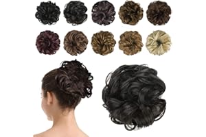 BARSDAR Synthetic Hair Bun Extensions Hairpiece Messy Hair Scrunchies for Women Updo ponytail Extensions- Darkest Brown