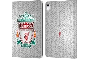 Head Case Designs Officially Licensed Liverpool Football Club White Pixel 1 Crest 2 Leather Wallet Case Compatible With Apple iPad 10.9 2022/2025