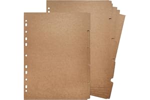 DY.2ten 10 Fogli Divisori Raccoglitori ad Anelli A4,11-fori Carta kraft Filler Pagine Divisorio Pagina Indice Tab, per Scuola o Ufficio, A4 Cartoncini Separatori per Raccoglitori ad Anelli