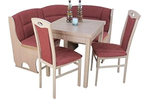 moebel direkt online Truheneckbankgruppe (4teilig) Madrid I buche Natur/Terracotta