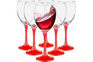 G GLASMARK KROSNO 1992 Glasmark Krosno Verres À Vin Set De 6 Verres À Vin Blanc 300Ml Verre Vin Rouge Verres A Pied Ensemble De Verres À Vin Jambe Rouge