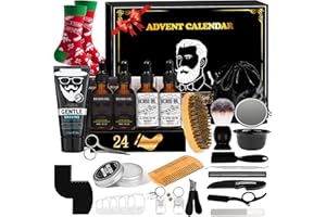 Calendario dell'Avvento 2025 Uomo: LUMYCE Calendario Avvento 2025 con 24 sorprese: Olio per la Barba, Forbici, Pettine per la Barba ecc - Set di regalo