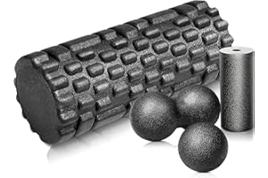 KONEKEL Kit de rouleaux de fascia, rouleau de fascia, rouleau de fascia, massage 3D, rouleau de massage des fascias du dos, rouleau de fitness pour auto-massage du dos et des jambes, mini rouleau de fascia