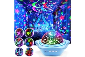 One Fire Night Light Kids Toys, 6 Films+78 Projection Options Star Projector for Bedroom, Rechargeable Night Light Projector,360°Rotating Sensory Lights for Bedroom,Baby Sensory Toys for Babies Gifts