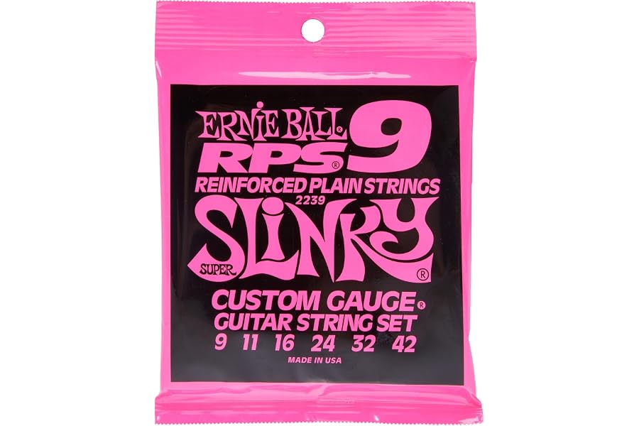 Ernie Ball Super Slinky RPS - Cuerdas para guitarra eléctrica, entorchadas en níquel, calibre 9-42