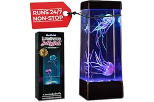 24x7 Nonstop Quiet Operation Premium Large Jinx Luminous Jellyfish Lamp - High-Performance Pump & Multiple Accessory Support - Aquarium Night Light Mood Lamp/Lava Lamp- USB Edition