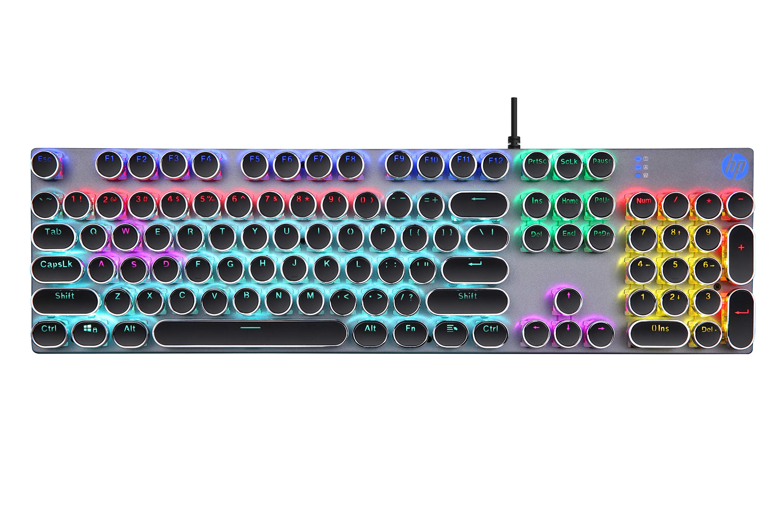HP GK400Y Mechanical Gaming Keyboard/Light Sync Backlit/Auto-Sleep Mode/RGB Colour/Full-Size Mechanical Keyboard
