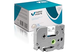 specmark Taśma do pisania TZe-211 6 mm x 8 m czarna na białym pasku kompatybilna ze wszystkimi drukarkami Brother PT P-touch AZe-211 EZe-211 TZ-211 TZ2-211