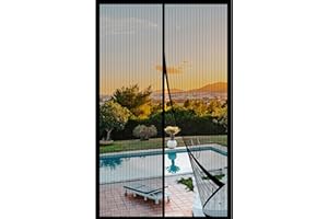 HOWIN Fliegenvorhang Balkontür Magnet, Fliegengitter Terrassentür Ohne Bohren 100x220cm, Moskitonetz Tür, Fliegenschutz Türen, Insektenschutz Balkon Tür, Fly Screen Door Magnetic(Schwarz)