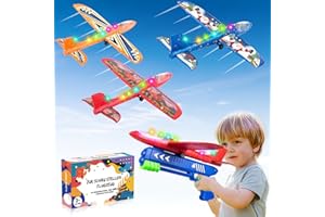 PIUESS Flugzeug Spielzeug Styroporflieger 3 4 5 6 7 8 9 10+ Jahre Jungen Mädchen Styropor 3er-Pack DIY-Sticker für Kinder ab 4 Jahre Junge Interaktive Spiele für Draußen