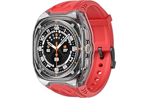 VeveXiao Transparent Rugged Case with Band Compatible with Samsung Galaxy Watch 7 Ultra Band (2024), Crystal Clear Military Protective Cover Bumper Tactical for Galaxy Watch 7 47mm Ultra Strap