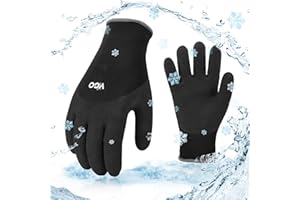 Vgo... Guanti Lavoro Invernali con Palmo Antiabrasivo Rivestito in Lattice, Guanti Termici Elastico Uomo&Donna per Edilizie Cella Frigoriferia Legnameria