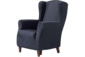 ZEBRA Estoralis Vega - Protector Cubresofá Elástico Adaptable Jacquard - Funda Sillon Orejero, Azul