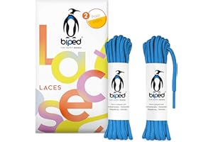 biped LACES 2 Paar reißfeste Schnürsenkel für Lederschuhe, Boots, Stiefel - für Arbeit, Freizeit und Sportschuhe - 100% Polyester Schuhbänder rund ø 4 mm z2914(#16 blue,90 cm)