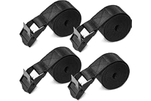 Newthinking 4 Pack Tie Down Straps, Heavy Duty Lashing Straps Tensioning Belts with Adjustable Cam Buckle for Car Luggage and Garden Tent Bundled Fixed, 2.5CM*1M