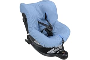 BABY IDEA Babysanity® Weicher Universal-Kindersitzbezug 0/18 aus Doppelschwamm aus 100% Baumwolle, waschbar mit Gurten, hergestellt in Italien - (Avio)