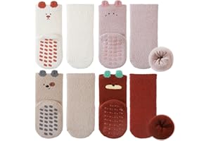 Simpeak Chaussettes Bébé, chaussettes Antidérapantes en ABS, Chaussettes Chaudes et épaisses pour Bébés de 0 à 5 ans