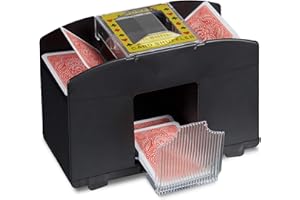 Relaxdays10020521 Mélangeur cartes machine mixage électronique pour mélangeur cartes avec batterie pour rummy, poker. Trieur de carte, Noir