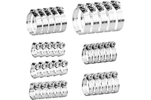 Ouprisks 35 Stücke Schlauchschelle Set, 6-51mm Schlauchschellen Edelstahl, Schellen Geeignet für Garten, Waschmaschinen, Wassertanks, Kraftstoffleitungen für Autos