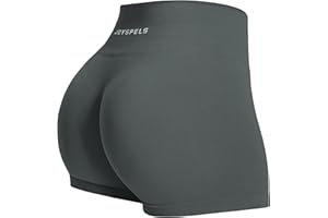 JOYSPELS Womens Seamless Gym Shorts - High Waist Booty Running Yoga Sports Workout Activewear Shorts for Women