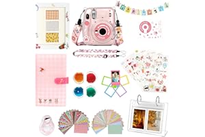 HOTOOLME Sofortbildkameras Zubehör Set Kompatibel mit Instax Mini 11 Sofortbildkamera Schönes Geschenkset beinhaltet Tasche | Bunter Filter | Album | Filmrahmen | Acrylrahmen| Foto Aufkleber Usw