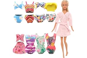 Miunana 5 Costumi Da Bagno + 4 Bikini Stile Sirena + 1 Pigiama Per Barbie 11.5 Pollici / 28 - 30 CM Bambola