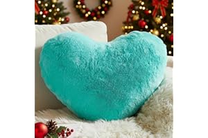 Yhoelata Cuscino Cuore, Verde Acqua Cuscino a Forma di Cuore, Peluche Cuore Cuscini Decorativi, Piccolo Cuscini per Divano, Cuscini Bambini Cuscino Letto, 25 * 35cm