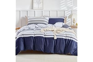 Tokokimo Set Copripiumino Matrimoniale 250x200cm, Copripiumino Matrimoniale 3 Pezzi in Microfibra Con Motivo a Bohémien, Comprendente 1 Copripiumino 250x200cm + 2 Federe 50x80, blu