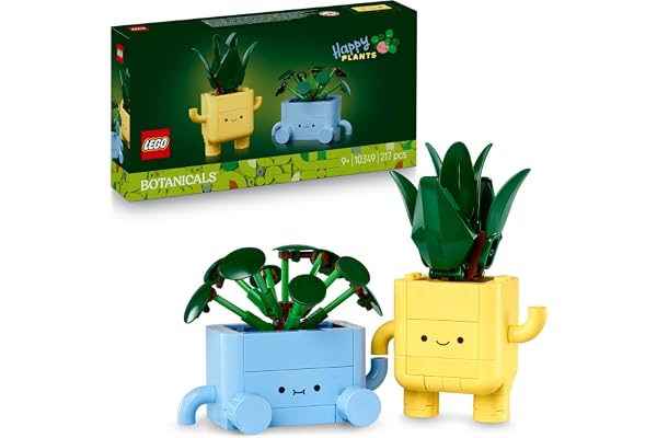 LEGO Botanicals Petites Plantes Souriantes - Jouet - Loisirs Créatifs - 2 Plantes Artificielles, 2 Pots de Fleurs Colorés & Visages Interchangeables - Cadeau Nature pour Fille dès 9 Ans & Ado 10349