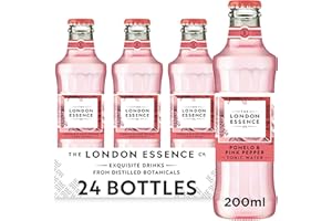 THE LONDON ESSENCE CO. The London Essence, Co. Pomelo & Pink Pepper Tonic, Premium Cocktail Mixer, 200ml, Pack of 24 bottles, No Artificial Colours Preservatives or flavours, Low Calorie