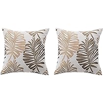 Federe Cuscini Divano 45x45 Boho Copricuscini Decorativi in Cotone Marrone Intrecciato Strutturato Moderno Casale Fodere Quadrate per Cuscino per Divano Camera da Letto Soggiorno 2 Pezzi