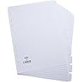 Elba A4 10-Part Card File Dividers, 1 Set White Tabbed Folder Dividers