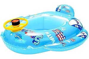WATINC Baby Swimming Pool Float Pool Ring Summer Baby Boys Girls Inflatable Pool Toys Cartoon Swimming Ring for Kids Toddles