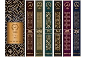 AAKRITI GALLERY AAKRITI - Bastoncini di incenso naturale di lusso, di alta qualità, a lunga durata, atossici, rilassanti, energizzanti, rinfrescanti, meditazione, fragranza ritualistica, confezione da sei (arabo)