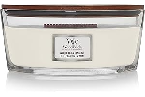 WoodWick vela aromática en forma de elipse, té blanco con jazmín