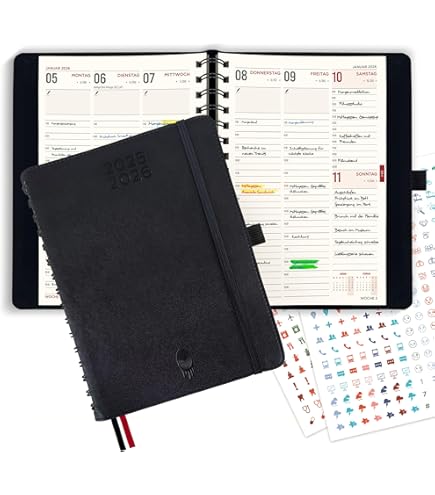 MARK'S Taschenkalender 2021/2022 A6 Verticale - Agenda Tascabile Navy - Foto 2