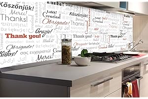 DIMEX LINE Paraschizzi Auto-Adesiva per la Cucina Grazie 180 x 60 cm | Resistente all’Acqua | QUALITA‘ Premium