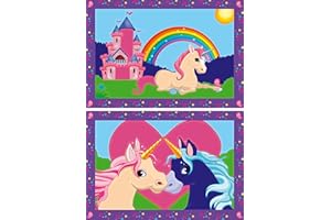 Ravensburger CreArt 27774 - Bunte Einhornwelt - Malen nach Zahlen Einhörner für Kinder ab 5 Jahre, Malset mit Rahmen, Pinsel und Acrylfarben, Geschenk für Mädchen und Jungen