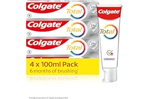 Colgate Total Original 4 x 100 ml | 24 h aktywna ochrona* | Pasta do zębów Colgate z unikalną technologią antybakteryjną z podwójnym cynkiem do kompleksowego czyszczenia zębów | 8 korzyści dla pełnej